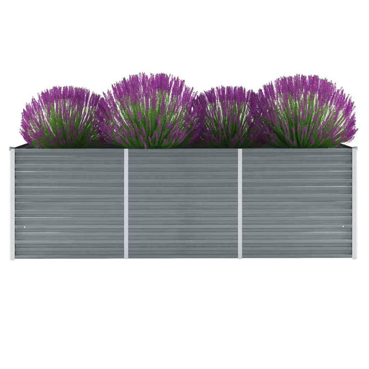 Vidaxl -Pflanzer erhöht 240 x 80 x 77 cm verzinkter Stahlgrau