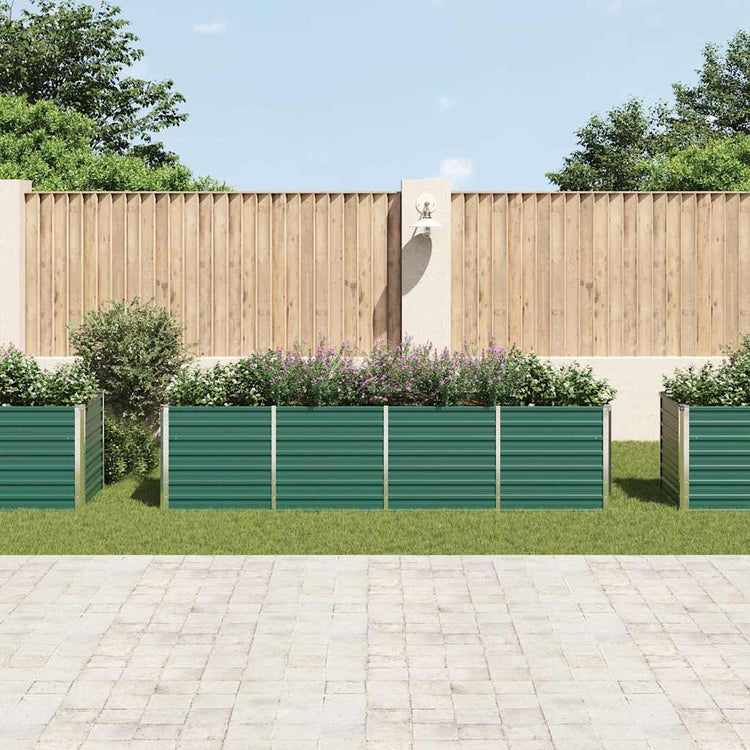 Vidaxl -Pflanzer eingefügt 320x80x77 cm verzinktes Stahlgrün