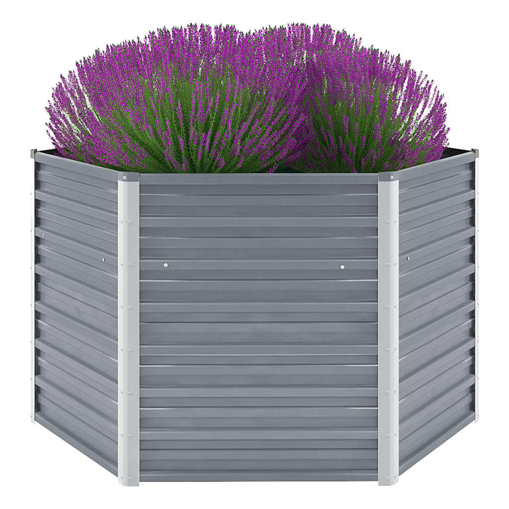 VIDAXL -Pflanzer erhoben 129 x 129 x 77 cm verzinkter Stahlgrau grau