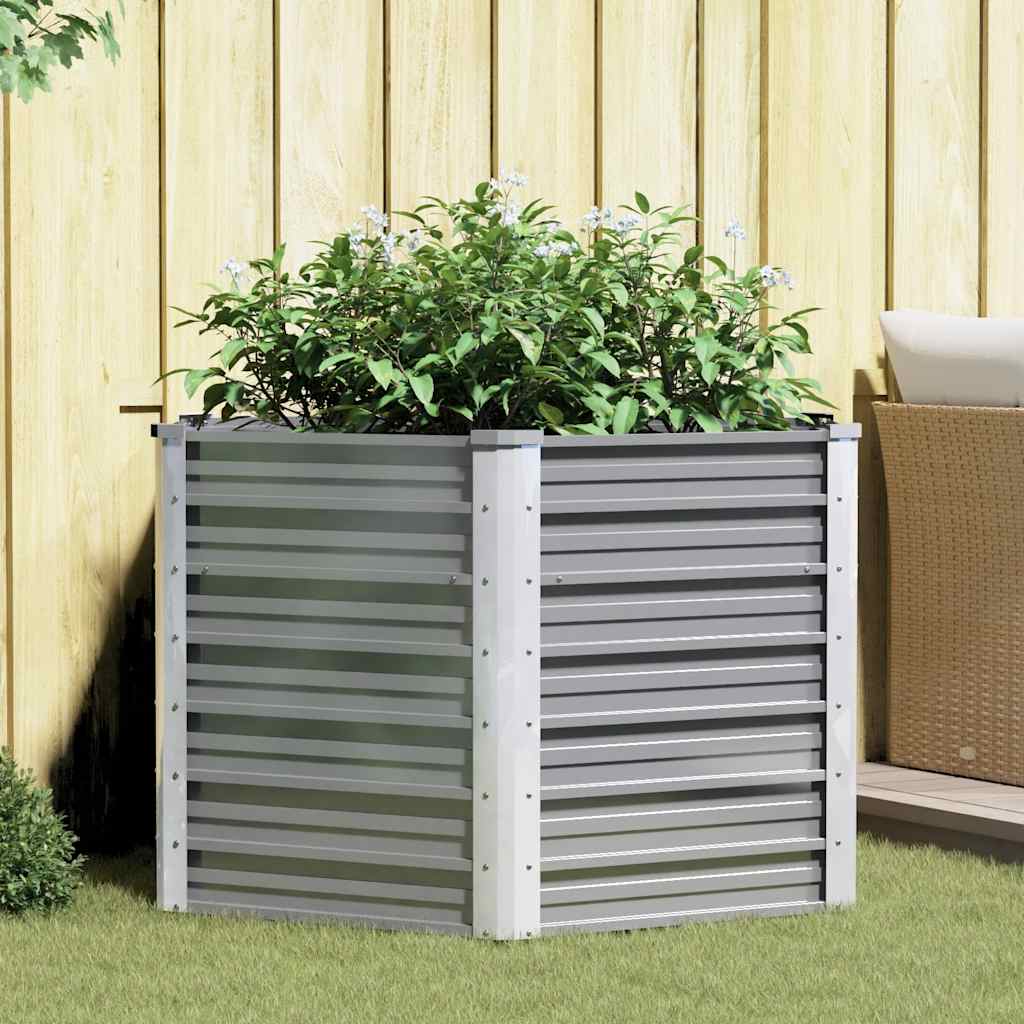VIDAXL -Pflanzer erhoben 129 x 129 x 77 cm verzinkter Stahlgrau grau