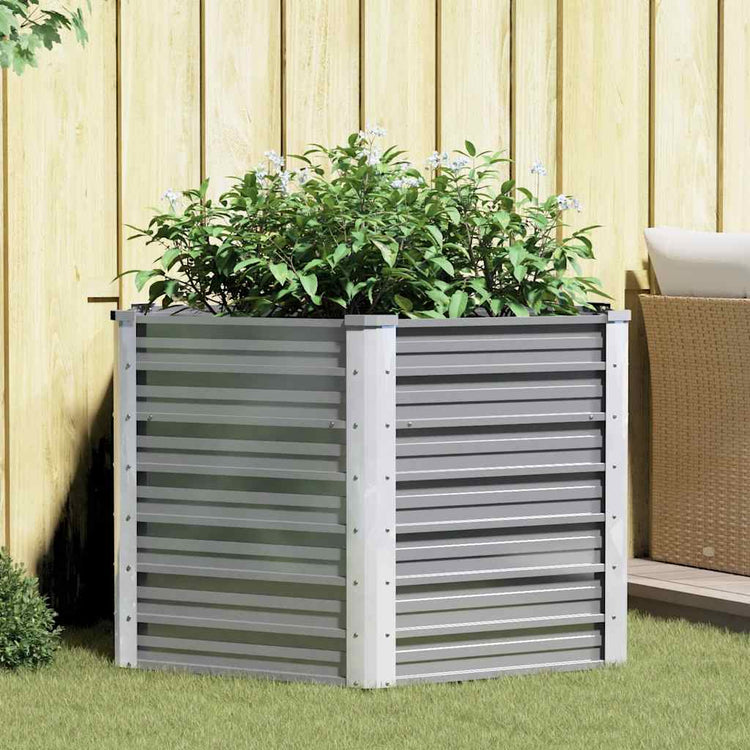 VIDAXL -Pflanzer erhoben 129 x 129 x 77 cm verzinkter Stahlgrau grau