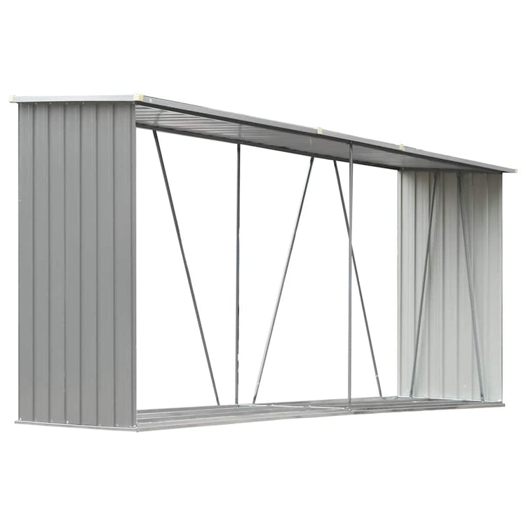 Vidaxl Brennholzschuppen 330x84x152 cm verzinkter Stahl grau