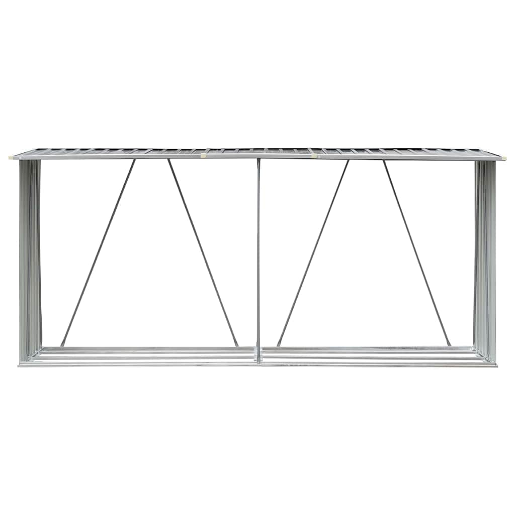 Vidaxl Brennholzschuppen 330x84x152 cm verzinkter Stahl grau