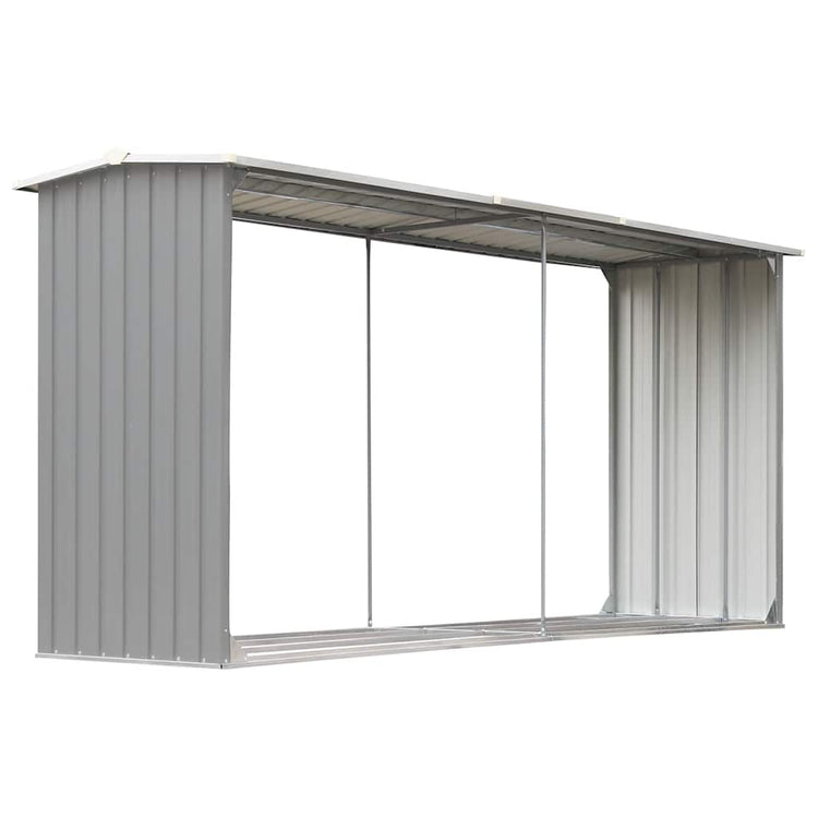 Vidaxl Brennholzschuppen 330x92x153 cm verzinkter Stahl grau
