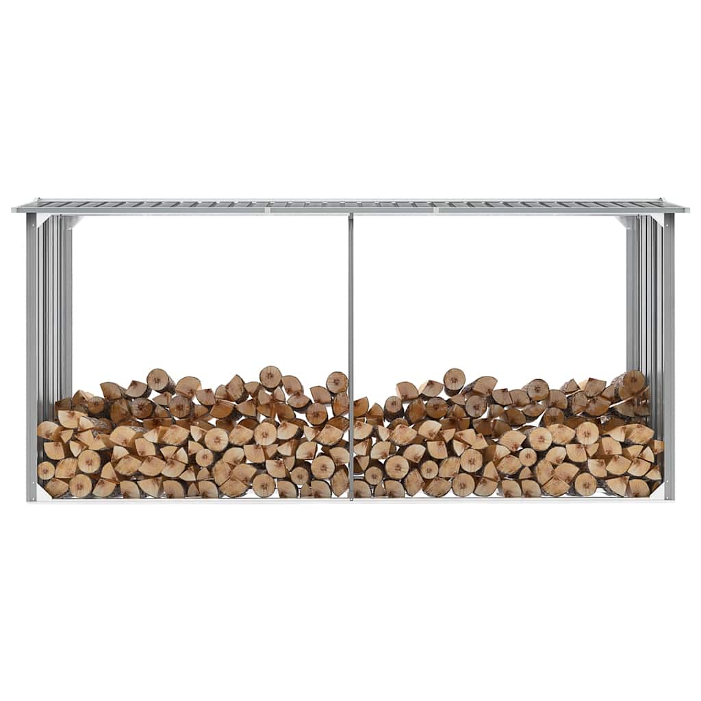 Vidaxl Brennholzschuppen 330x92x153 cm verzinkter Stahl grau