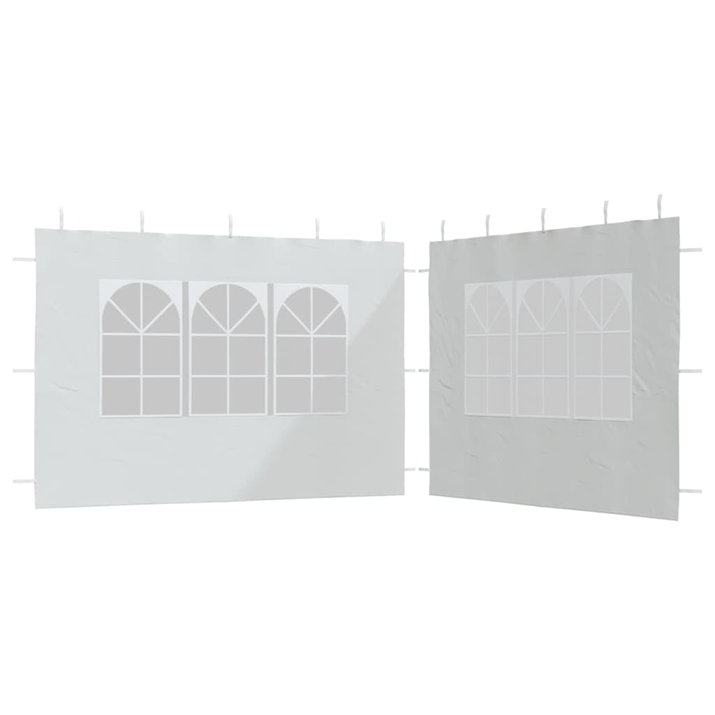 Vidaxl Zeltwände mit Fenster PE White 2 PCs