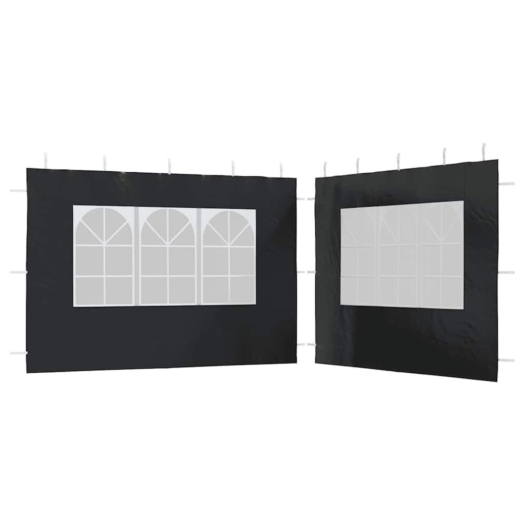 Vidaxl Zeltwände mit Fenster PE -Anthrazit 2 STs