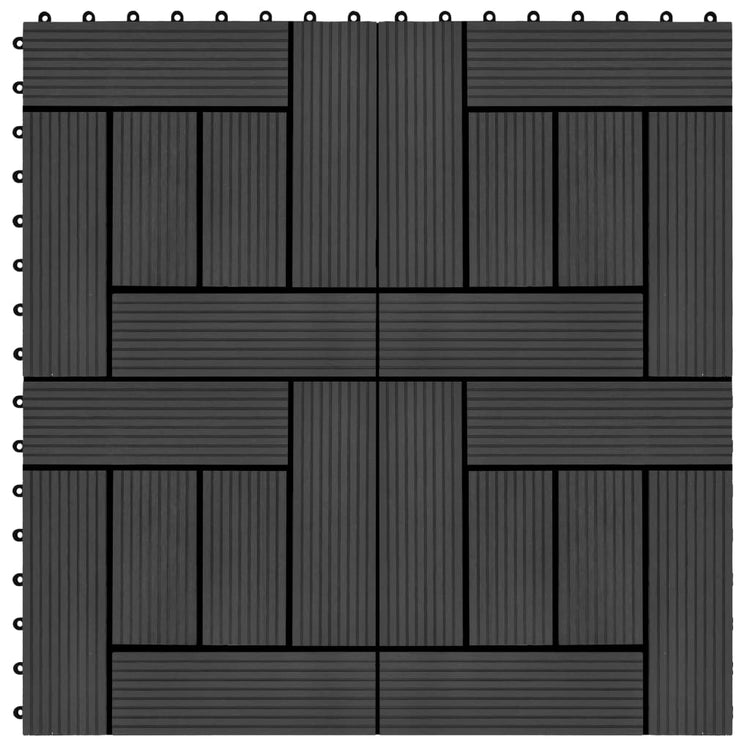 VIDAXL -Terrassenfliesen 30x30 cm 1 m² HKC Schwarz 11 STs