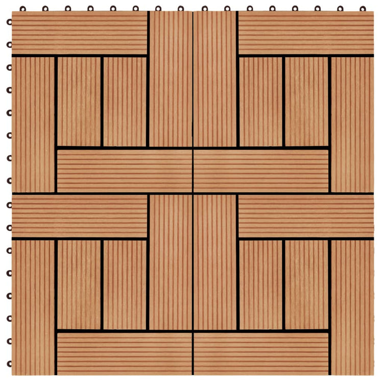 VIDAXL -Terrassenfliesen 30x30 cm 1 m² HKC Teakfarbe 11 STS