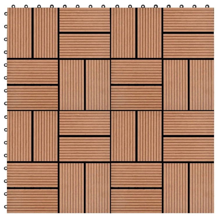 VIDAXL 11 ST TERRACE TILE 30 x 30 cm 1 m² HKC Brown