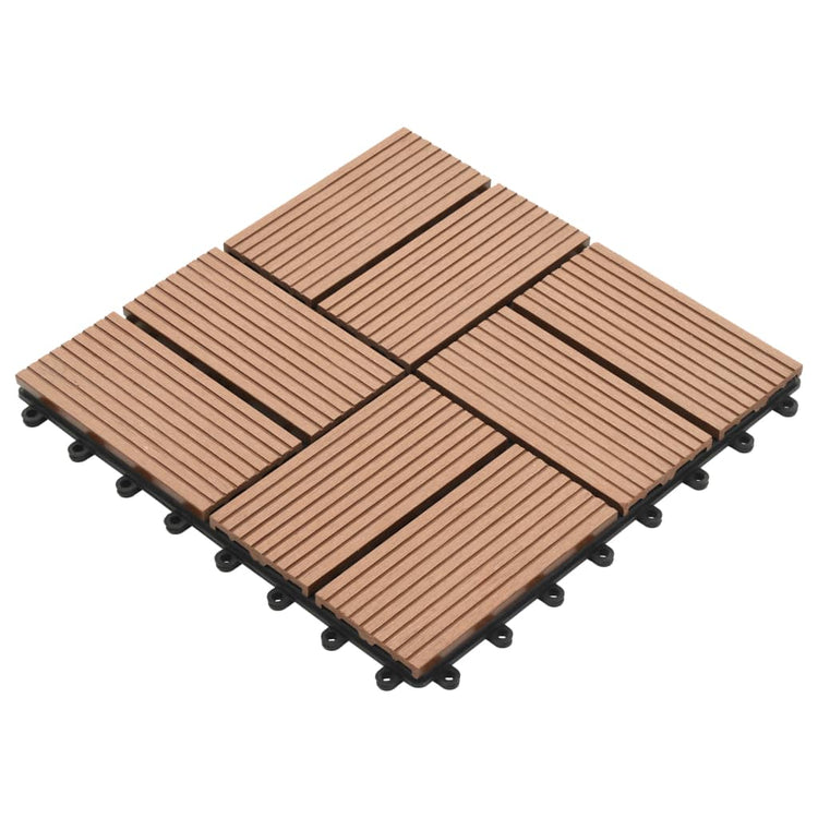 VIDAXL 11 ST TERRACE TILE 30 x 30 cm 1 m² HKC Brown