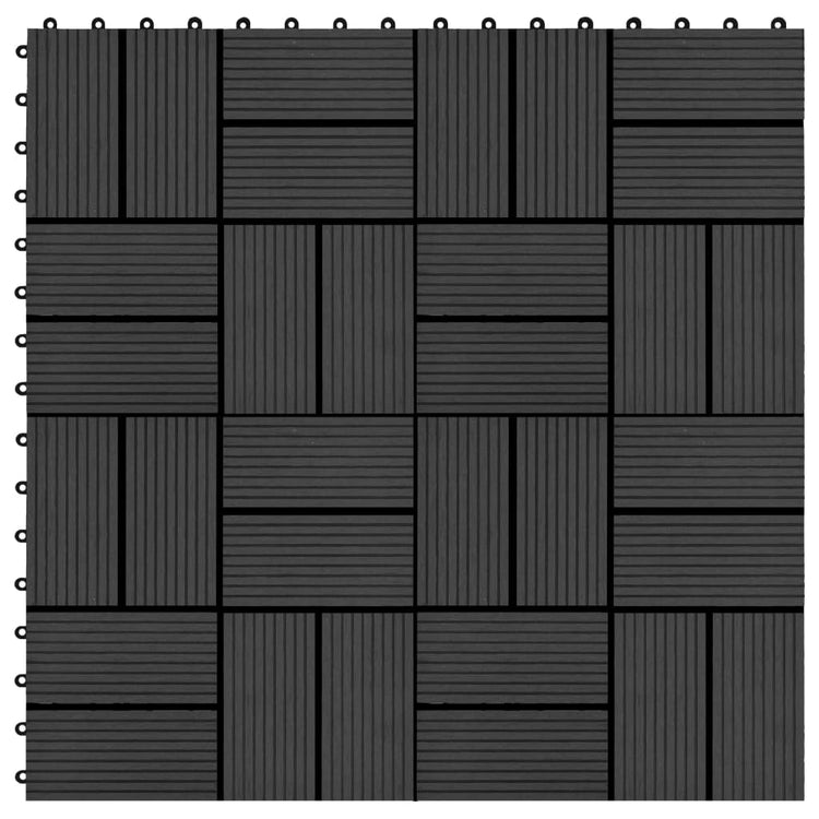 VIDAXL -Terrassenfliesen 30x30 cm 1 m² HKC Schwarz 11 STs