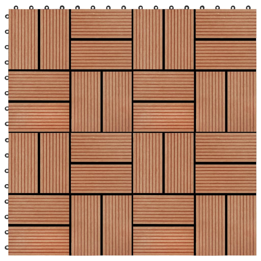 VIDAXL -Terrassenfliesen 30x30 cm 1 m² HKC Teakfarbe 11 STS