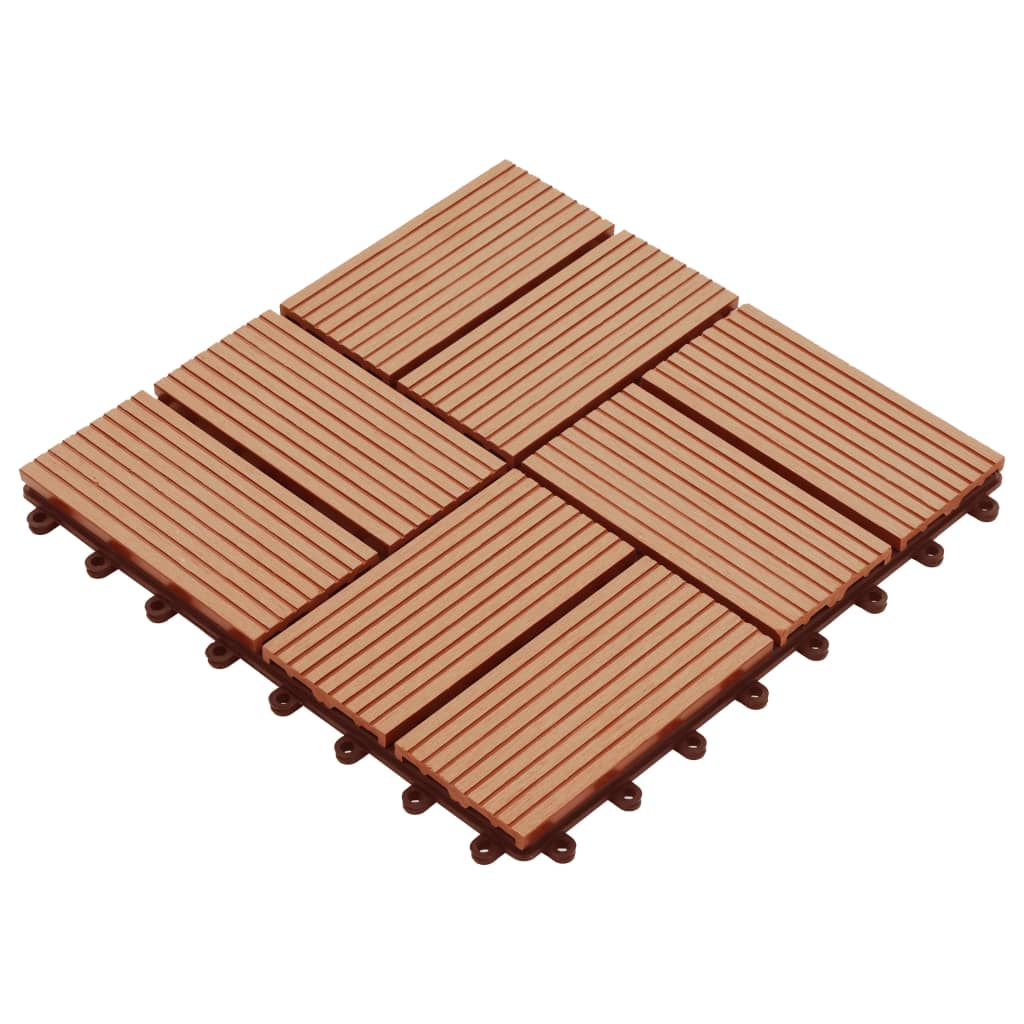 VIDAXL -Terrassenfliesen 30x30 cm 1 m² HKC Teakfarbe 11 STS