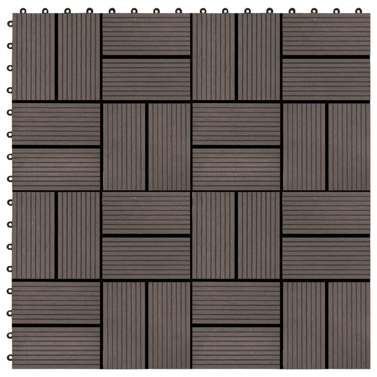 VIDAXL -Terrassenfliesen 30x30 cm 1 m² HKC Dunkelbraun 11 STs