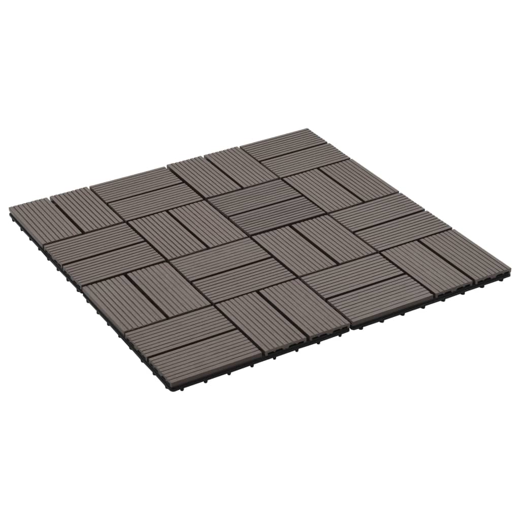 VIDAXL -Terrassenfliesen 30x30 cm 1 m² HKC Dunkelbraun 11 STs