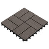 VIDAXL -Terrassenfliesen 30x30 cm 1 m² HKC Dunkelbraun 11 STs