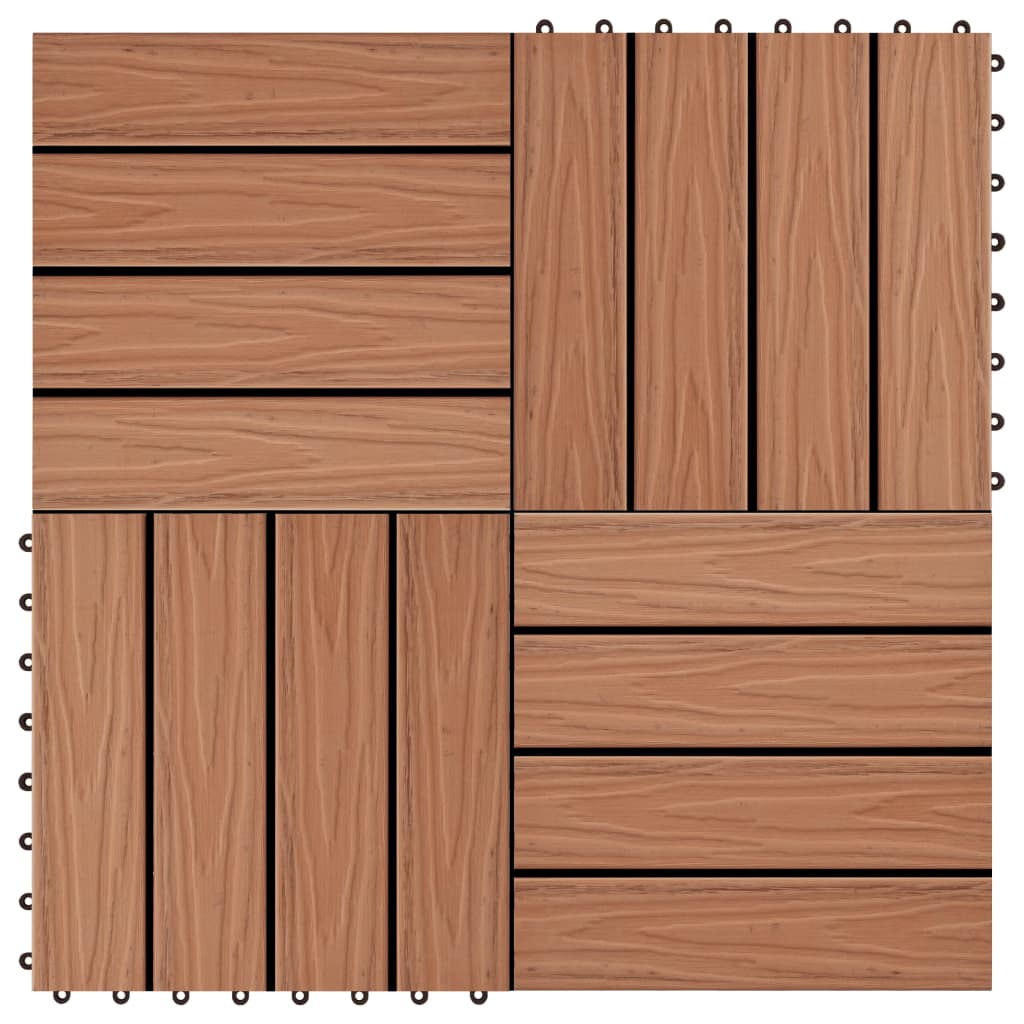 Vidaxl Terrassenfliesen tiefe Relief 30 x 30 cm 1 m² HKC Hellbraun 11 St.