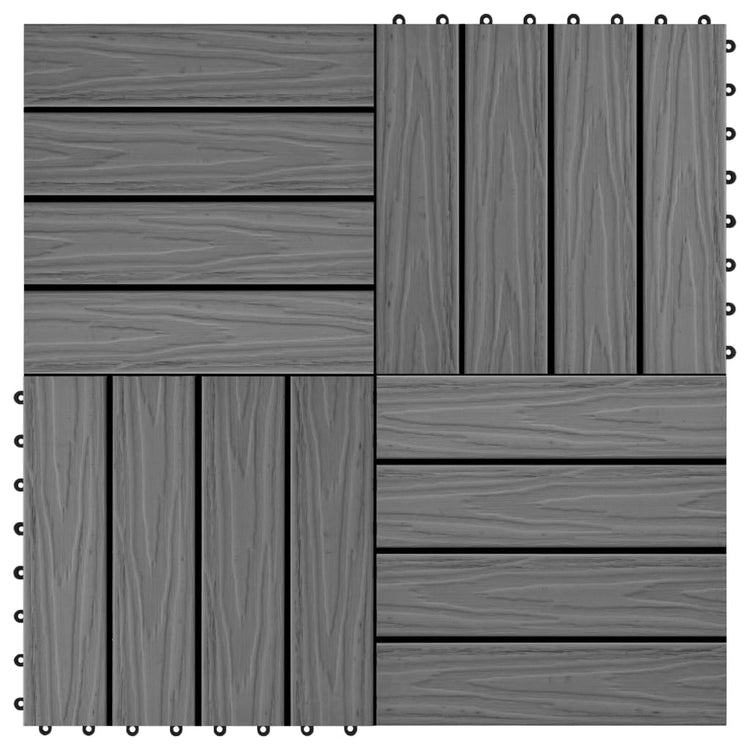 VIDAXL -Terrassenfliesen tiefe Relief 30 x 30 cm 1 m² HKC Grau 11 STs