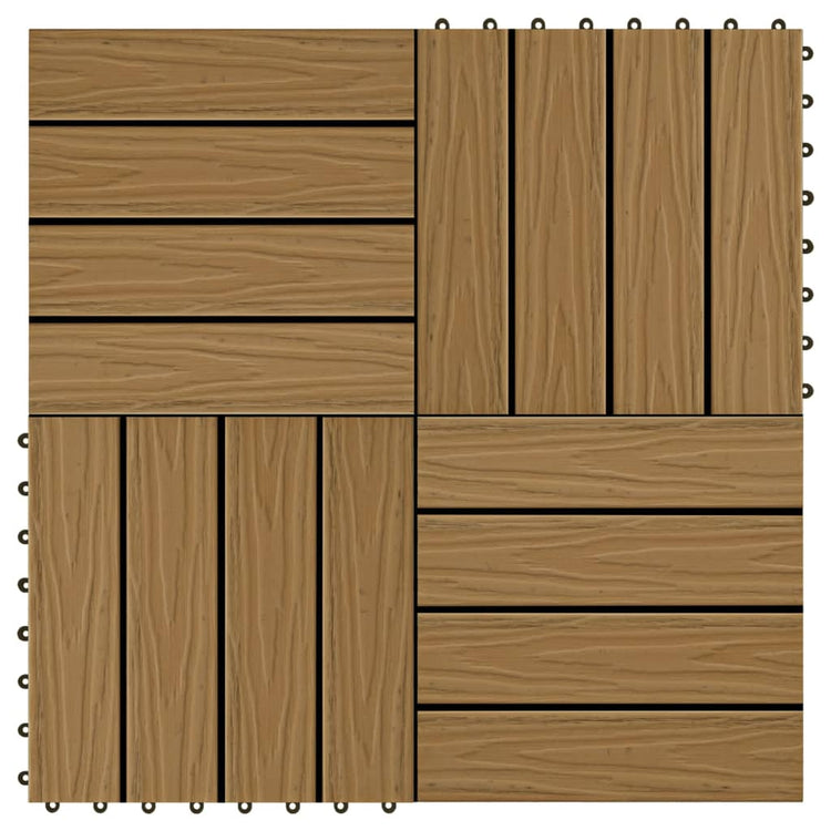 VIDAXL -Terrassenfliesen tiefe Relief 30 x 30 cm 1 m² HKC Teakfarbe 11 STS