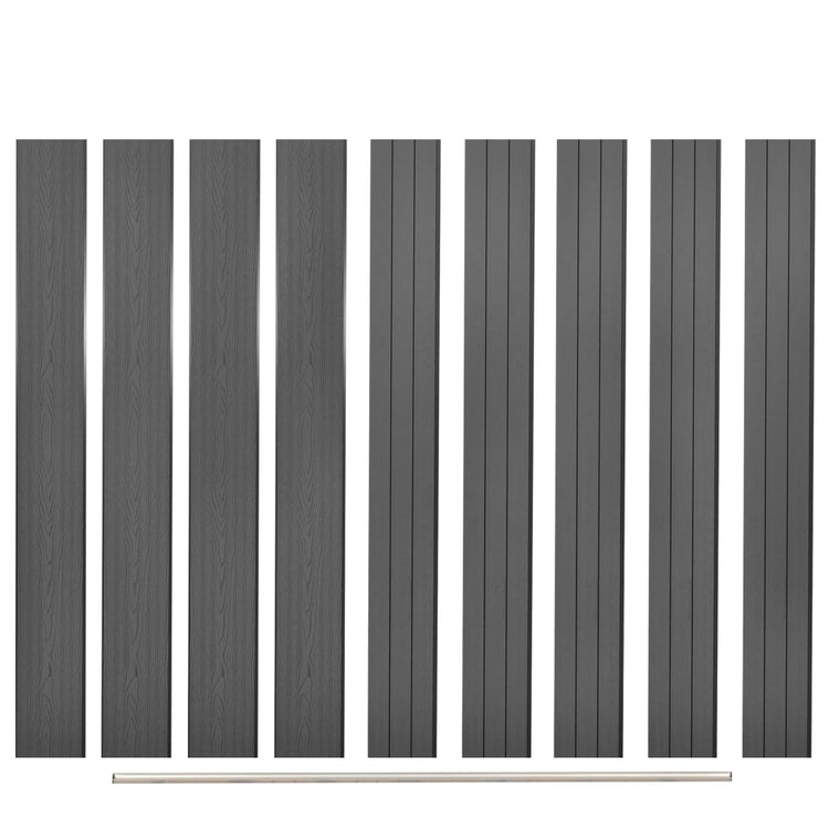 Vidaxl Ersatzzaunbrarten 9 Stcs 170 cm HKC Grau