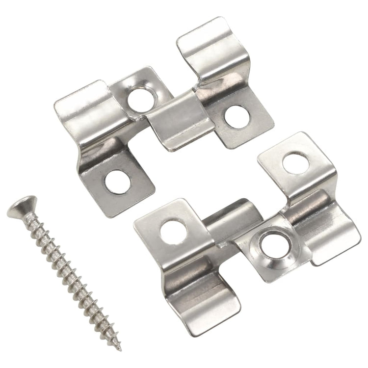 Vidaxl Terraplanken Klemmen mit 200 Schrauben Edelstahl 100 PCs