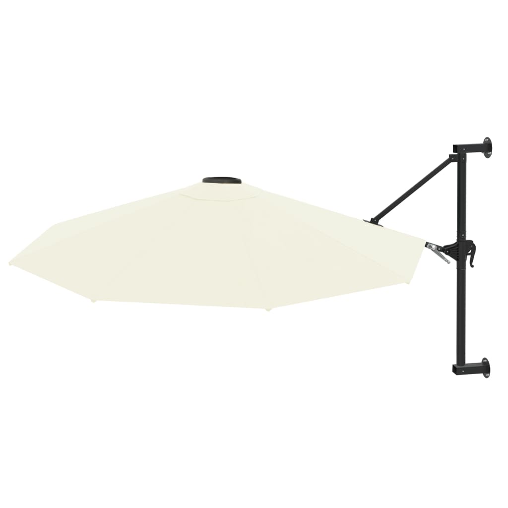 Vidaxl -Wandparasol mit Metallstangen 300 cm Sand -Gelenkt
