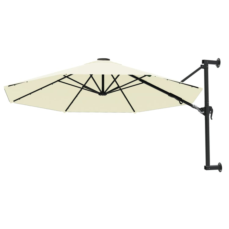 Vidaxl -Wandparasol mit Metallstangen 300 cm Sand -Gelenkt