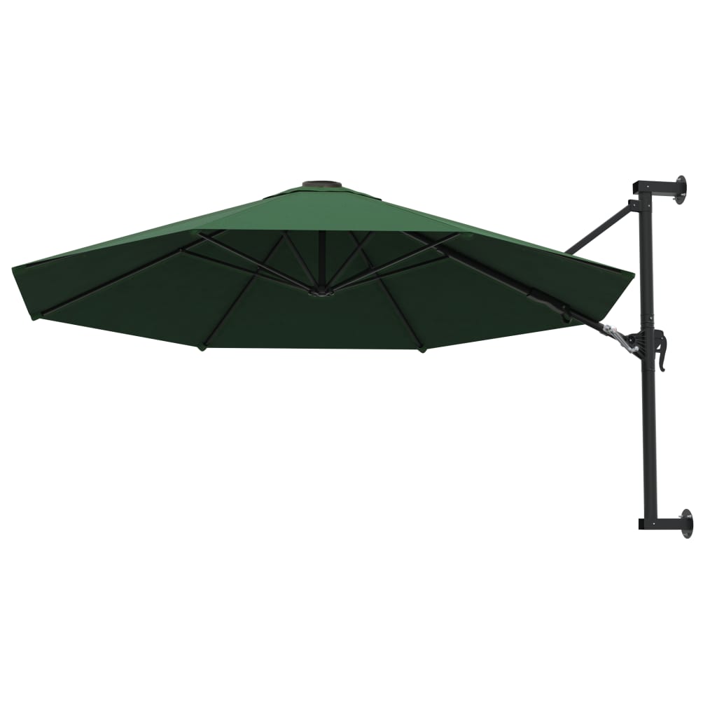 Vidaxl -Wandparasol mit Metallpol 300 cm Grün