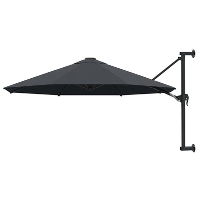 Vidaxl -Wandparasol mit Metallpol 300 cm Anthrazit