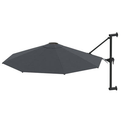Vidaxl -Wandparasol mit Metallpol 300 cm Anthrazit