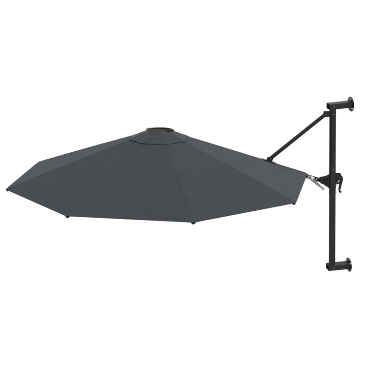 Vidaxl -Wandparasol mit Metallpol 300 cm Anthrazit