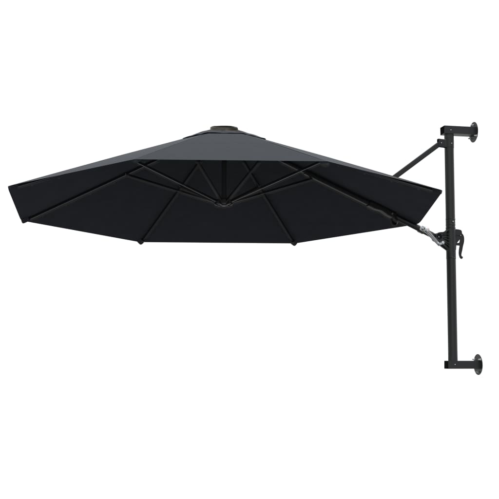 Vidaxl -Wandparasol mit Metallpol 300 cm Anthrazit