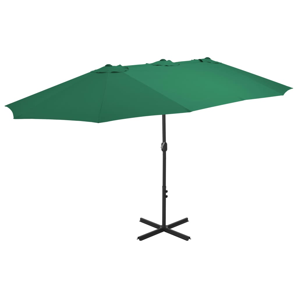 Vidaxl -Parasol mit Aluminiumpol 460x270 cm Grün