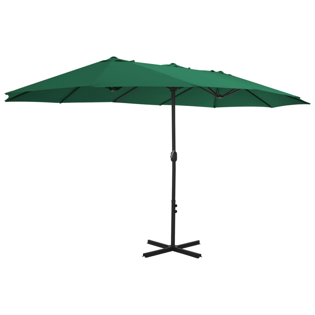 Vidaxl -Parasol mit Aluminiumpol 460x270 cm Grün
