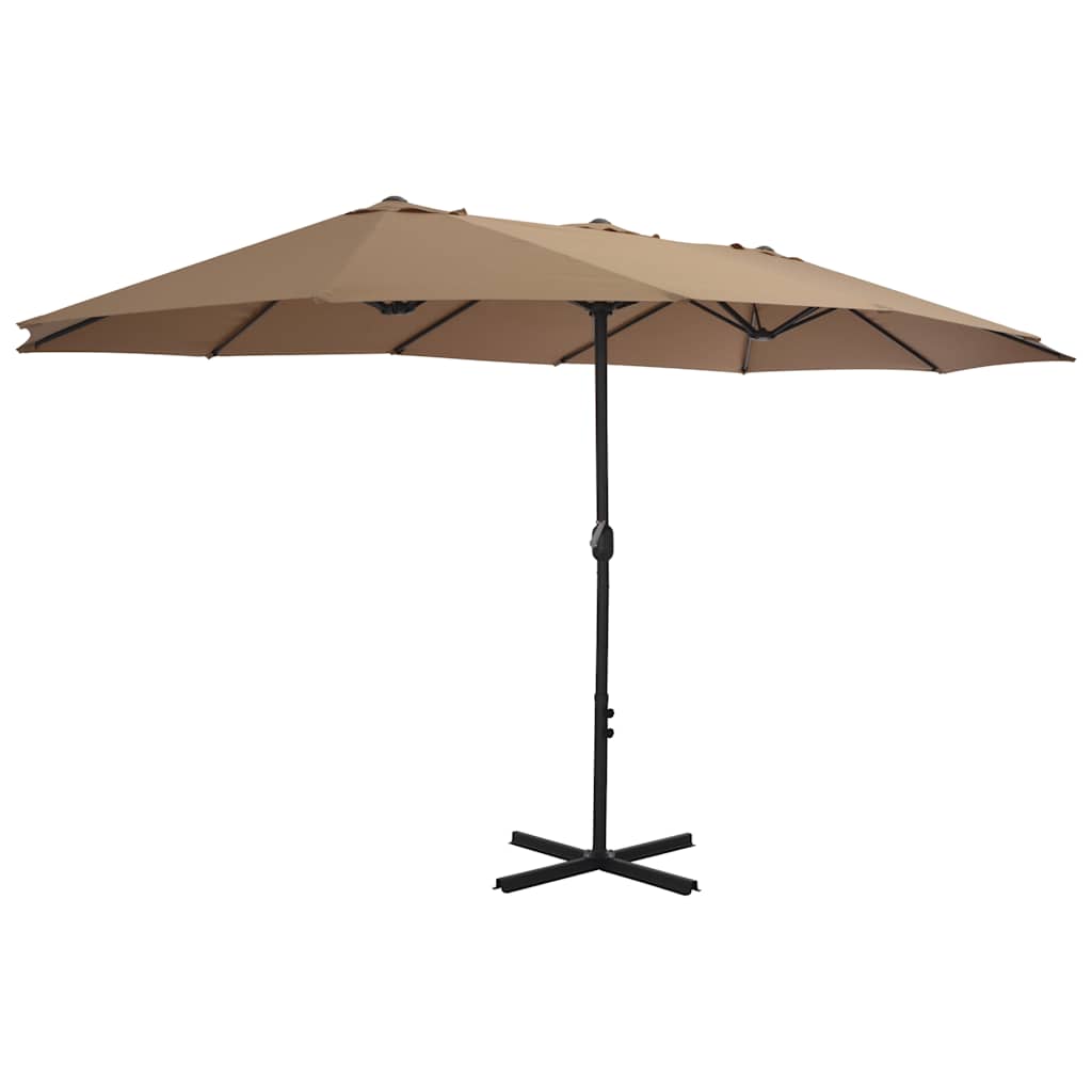 Vidaxl -Parasol mit Aluminiumpol 460x270 cm Taupe