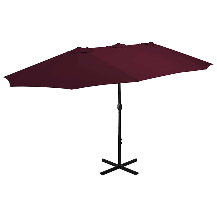 VIDAXL -Parasol mit Aluminiumpol 460x270 cm Burgunderrot