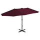VIDAXL -Parasol mit Aluminiumpol 460x270 cm Burgunderrot