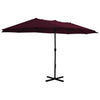 VIDAXL -Parasol mit Aluminiumpol 460x270 cm Burgunderrot