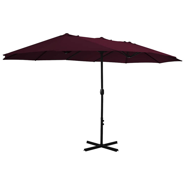 VIDAXL -Parasol mit Aluminiumpol 460x270 cm Burgunderrot