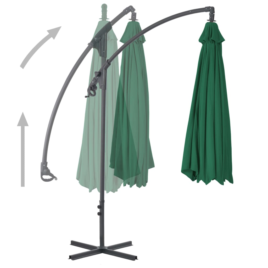Vidaxl schwimmend Parasol mit Stahlpol 300 cm Grün