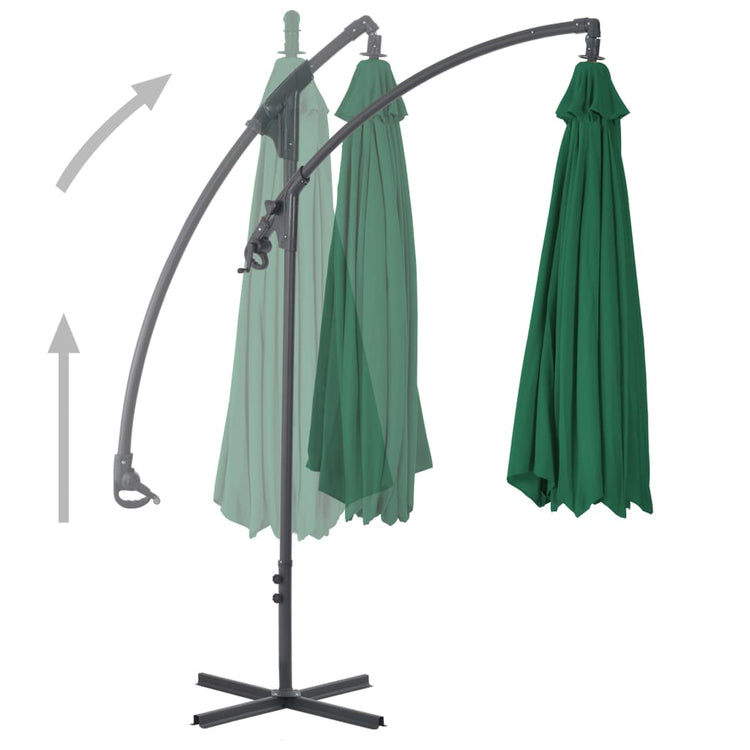 Vidaxl schwimmend Parasol mit Stahlpol 300 cm Grün
