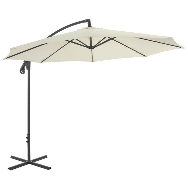 Vidaxl -schwimmendem Parasol mit Stahlpol 300 cm sandgeläutet