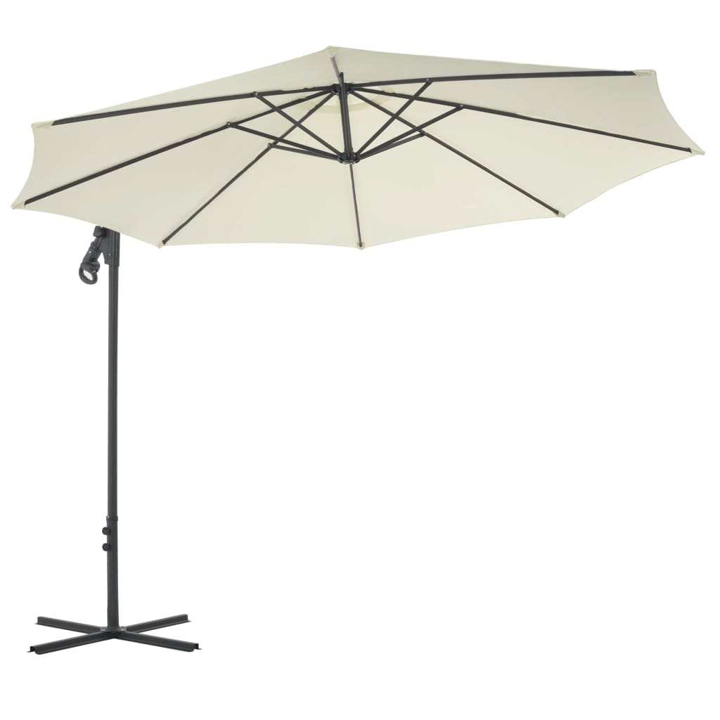 Vidaxl -schwimmendem Parasol mit Stahlpol 300 cm sandgeläutet