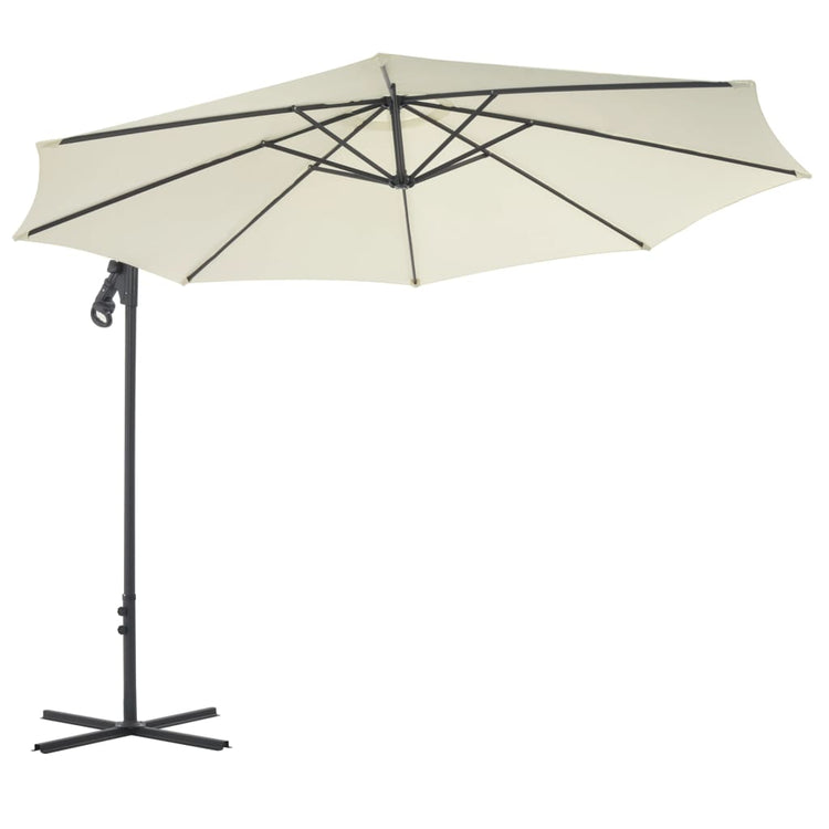 Vidaxl -schwimmendem Parasol mit Stahlpol 300 cm sandgeläutet