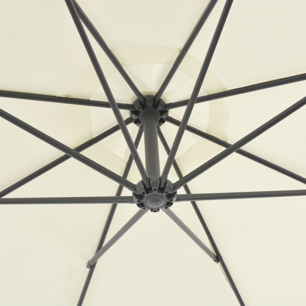 Vidaxl -schwimmendem Parasol mit Stahlpol 300 cm sandgeläutet