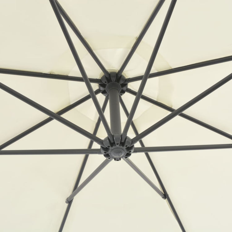 Vidaxl -schwimmendem Parasol mit Stahlpol 300 cm sandgeläutet