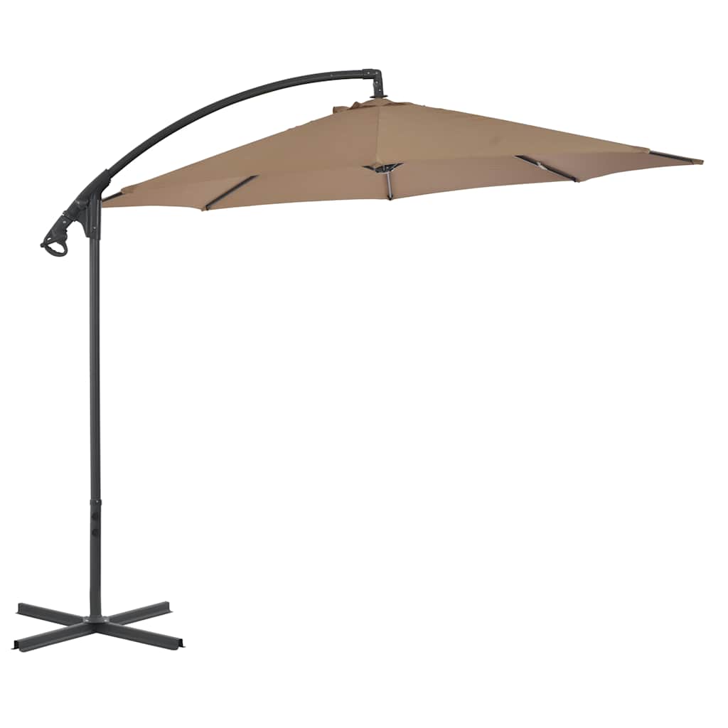 Vidaxl -schwimmender Parasol mit Stahlpol 300 cm Taupe