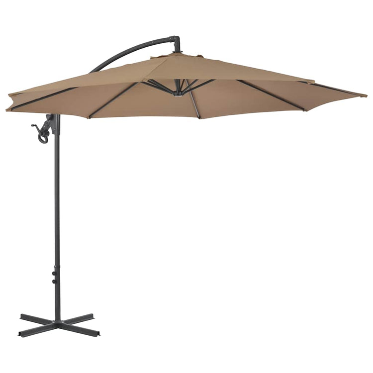 Vidaxl -schwimmender Parasol mit Stahlpol 300 cm Taupe