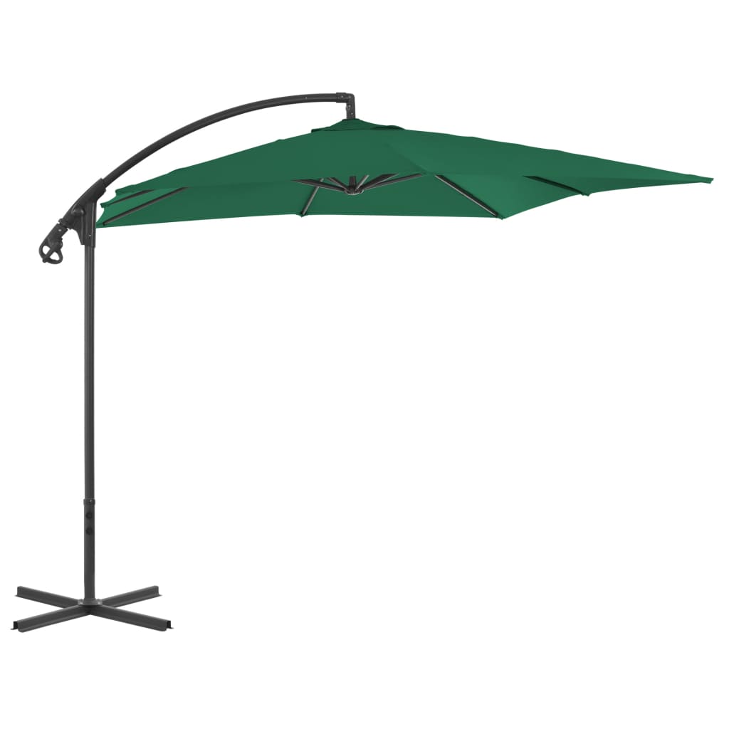Vidaxl -schwimmendes Parasol mit Stahlpol 250x250 cm Grün